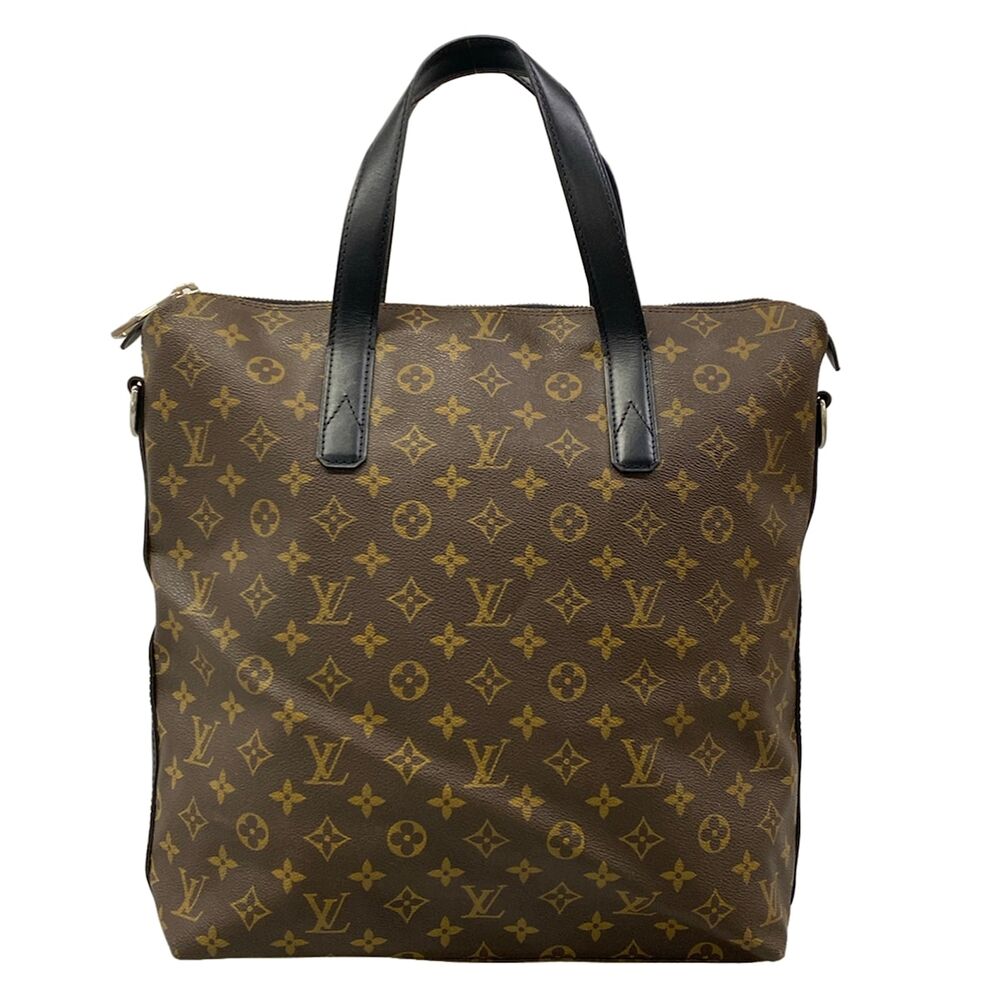 Louis Vuitton Kitan Monogram Macassar Tote Bag M40388 Dark Brown Black